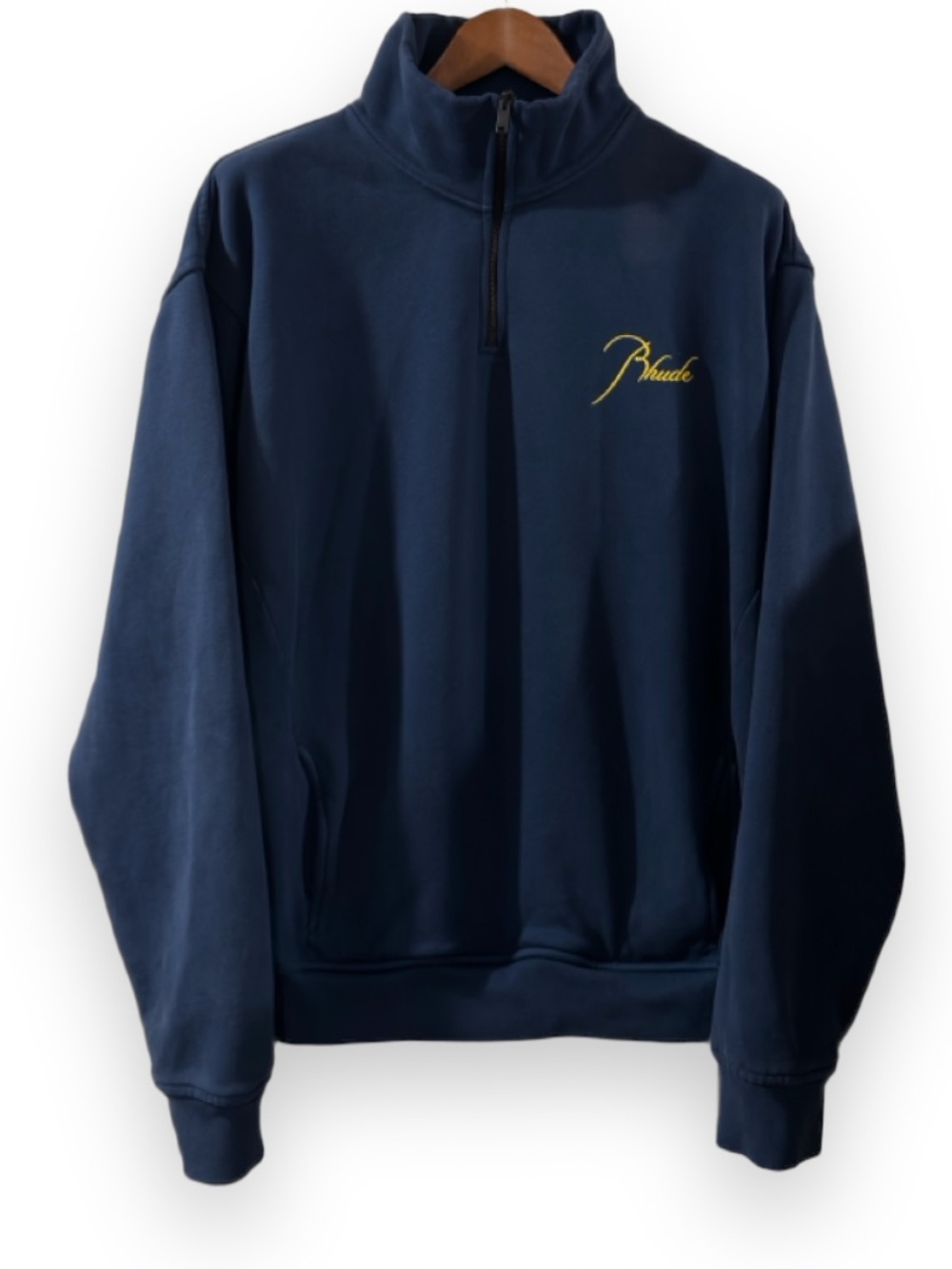 Rhude Classique Quarter Zip Navy/Yellow Size Men’s XL